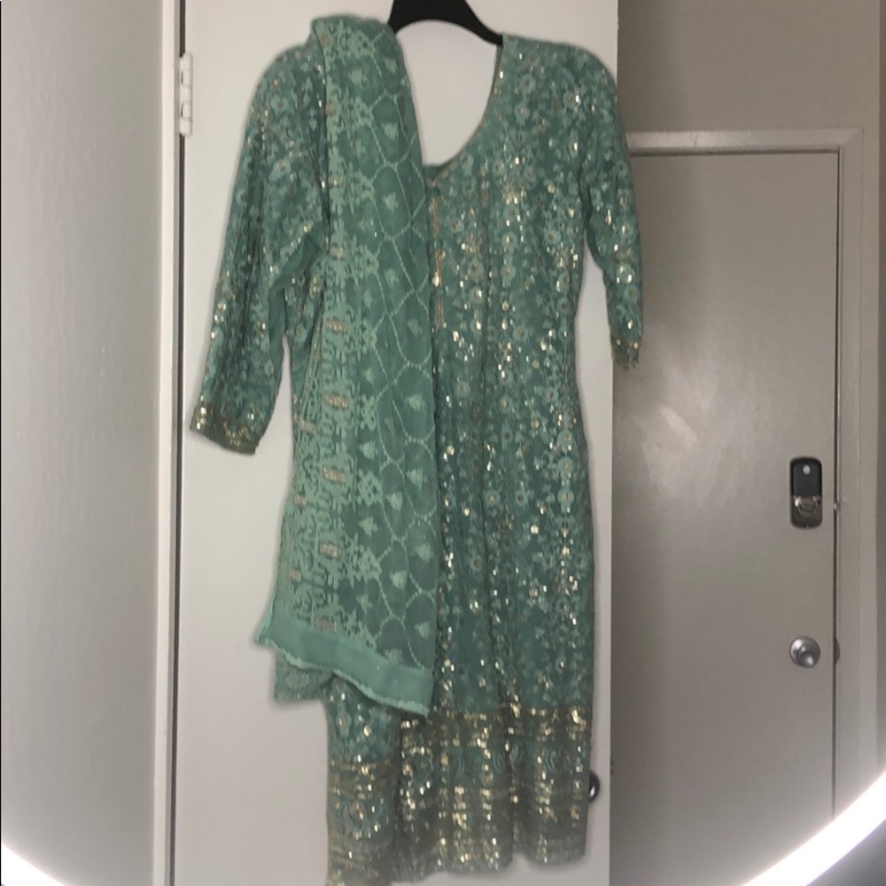 Dark mint green pakistani/ Indian dress